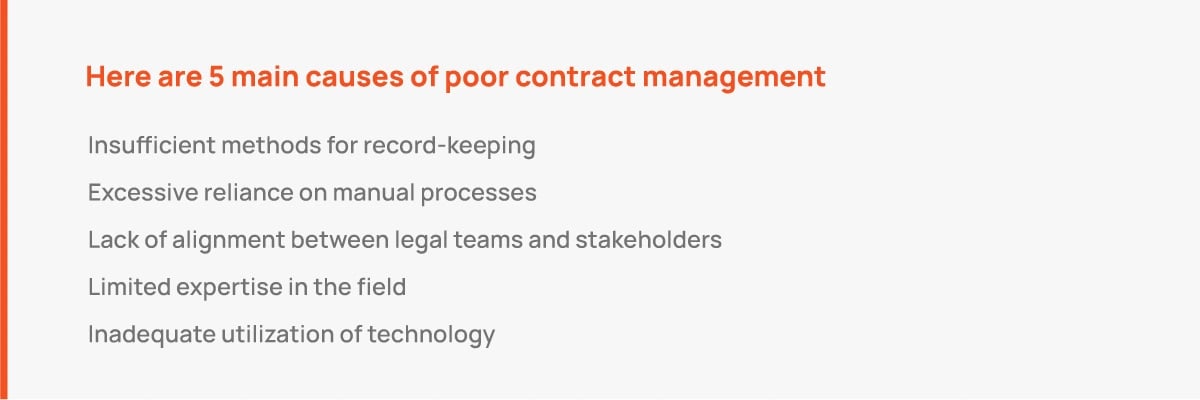 5 main causes of poor contract management