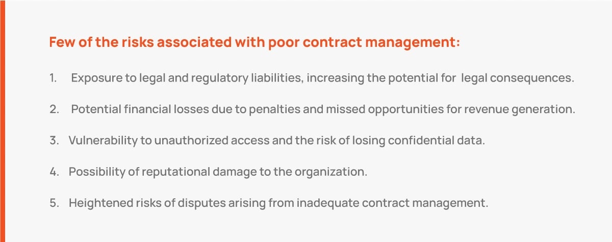 risks associated with poor contract management
